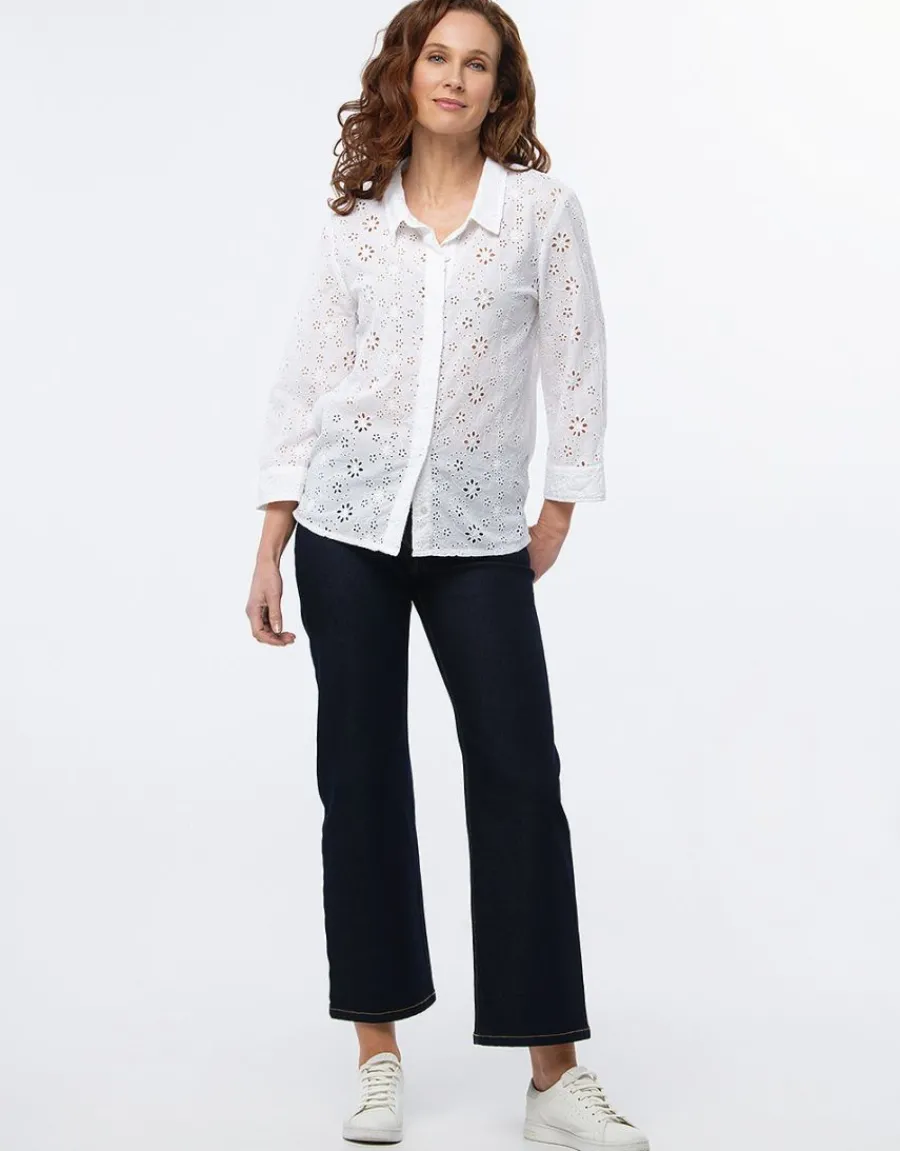 Christine Laure Chemisiers & Blouses|Hauts*Chemisier blanc broderie