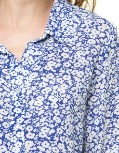 Christine Laure Chemisiers & Blouses|Hauts*Chemisier bleu fleuri