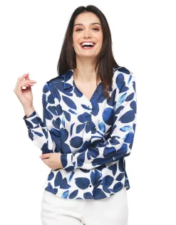 Christine Laure Chemisiers & Blouses|Hauts*Chemisier bleu fleurs