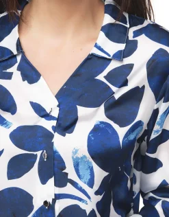 Christine Laure Chemisiers & Blouses|Hauts*Chemisier bleu fleurs