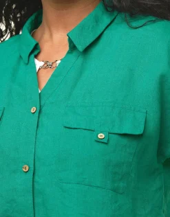 Christine Laure Chemisiers & Blouses|Hauts*Chemisier court vert