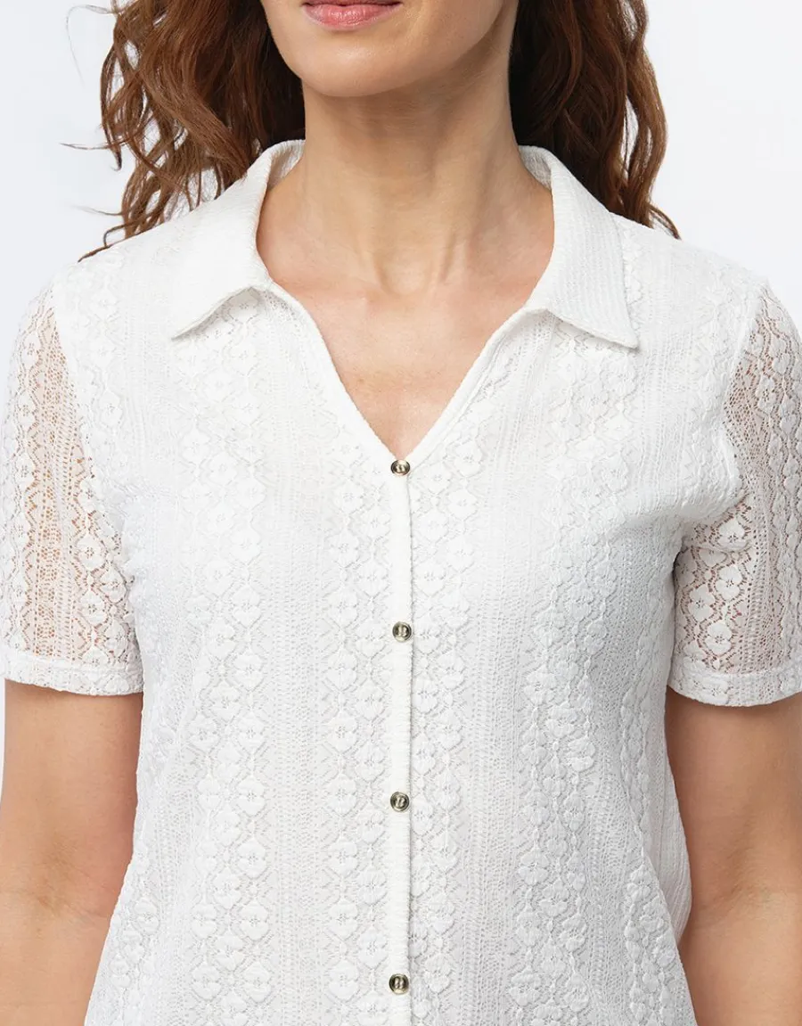 Christine Laure Chemisiers & Blouses|Hauts*Chemisier dentelle écru