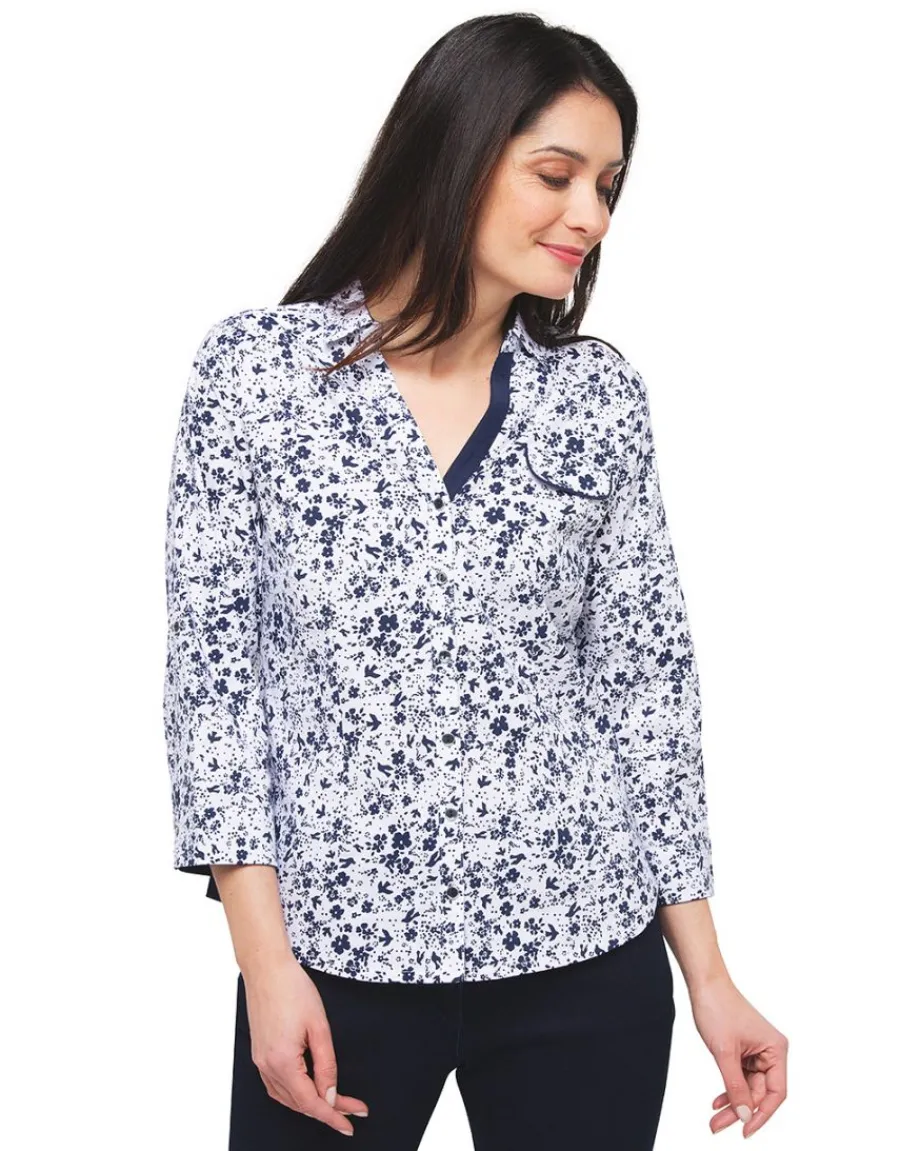 Christine Laure Chemisiers & Blouses|Hauts*Chemisier imprimé bleu