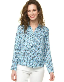 Christine Laure Chemisiers & Blouses|Hauts*Chemisier imprimé bleu