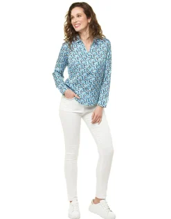 Christine Laure Chemisiers & Blouses|Hauts*Chemisier imprimé bleu