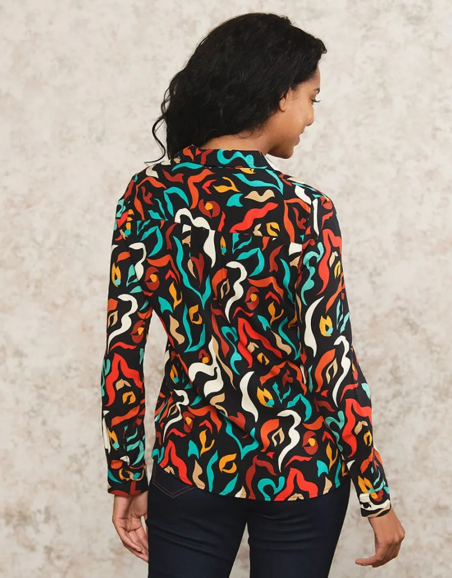 Christine Laure Chemisiers & Blouses|Hauts*Chemisier noir motif