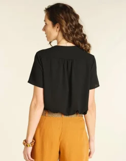 Christine Laure Chemisiers & Blouses|Hauts*Chemisier noire dentelle