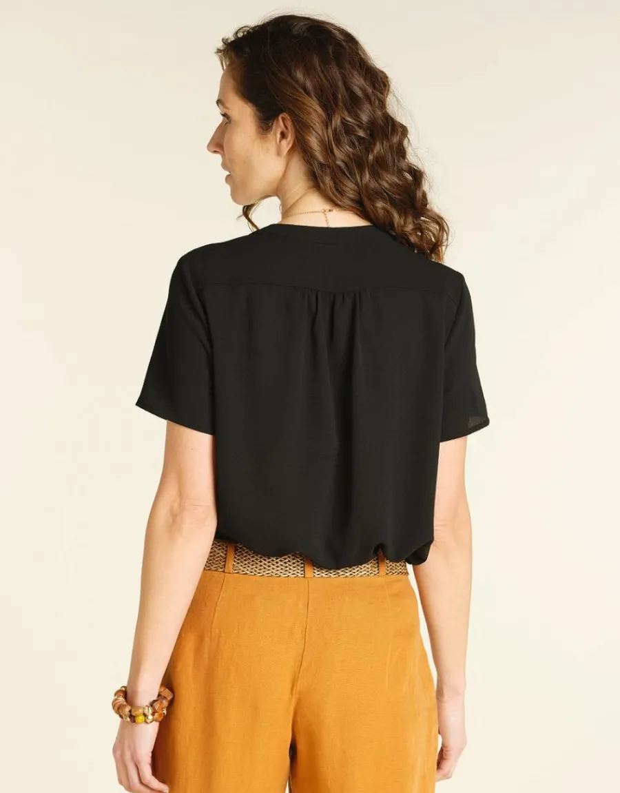 Christine Laure Chemisiers & Blouses|Hauts*Chemisier noire dentelle