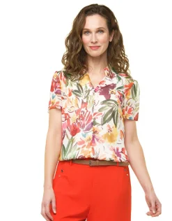 Christine Laure Chemisiers & Blouses|Hauts*Chemisier orange fleurs