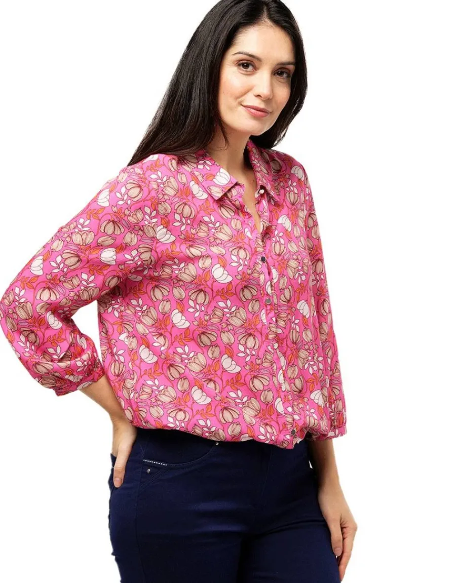 Christine Laure Chemisiers & Blouses|Hauts*Chemisier rose fleurie