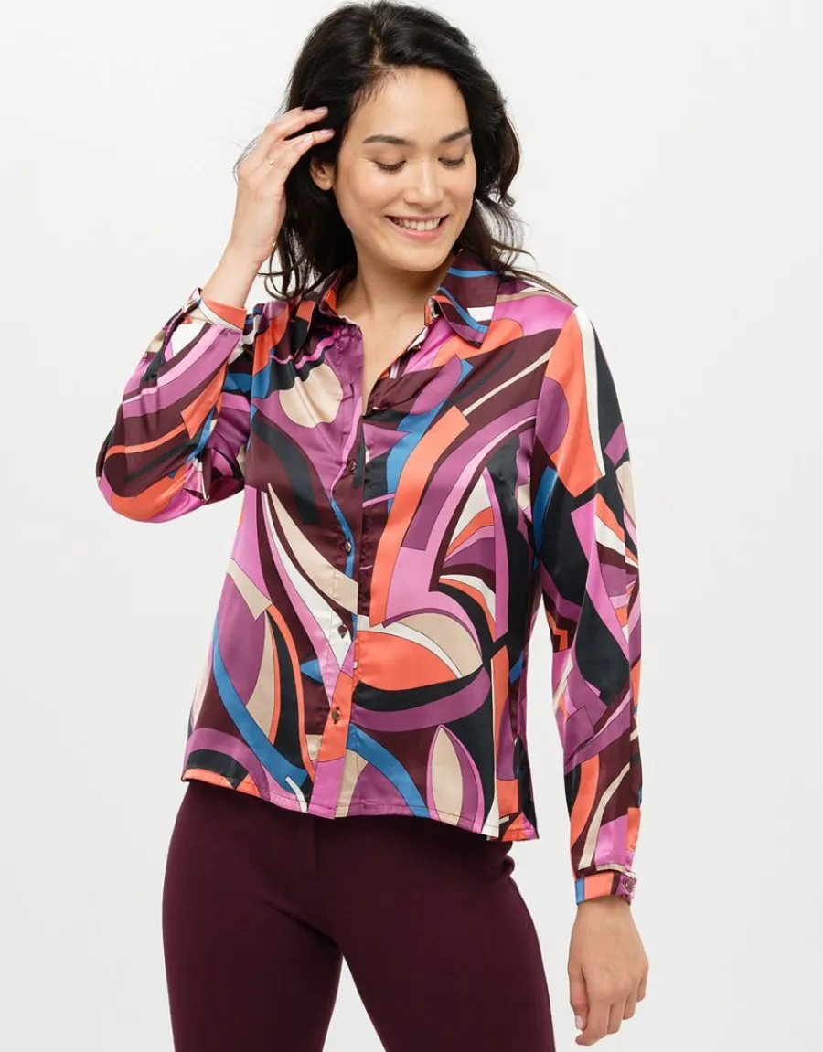 Christine Laure Chemisiers & Blouses|Hauts*Chemisier rose satiné