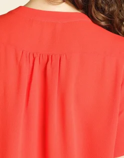 Christine Laure Chemisiers & Blouses|Hauts*Chemisier rouge dentelle