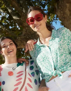 Christine Laure Chemisiers & Blouses|Hauts*Chemisier vert fleuri