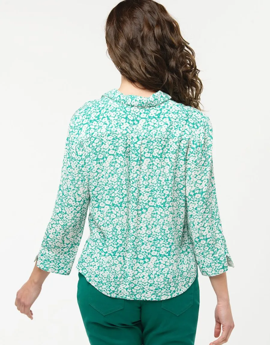 Christine Laure Chemisiers & Blouses|Hauts*Chemisier vert fleuri