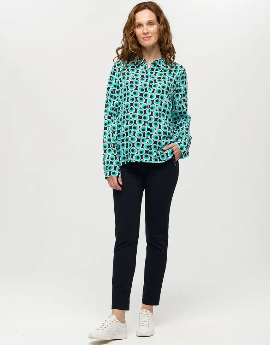 Christine Laure Chemisiers & Blouses|Hauts*Chemisier vert noir pop