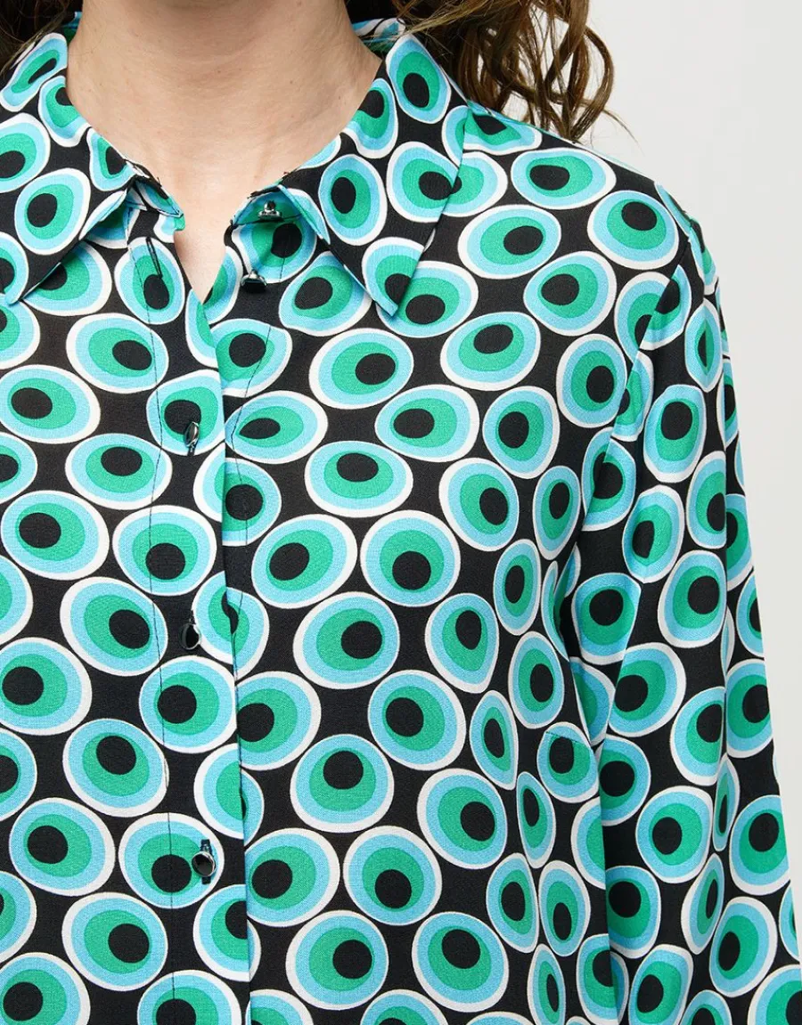 Christine Laure Chemisiers & Blouses|Hauts*Chemisier vert noir pop