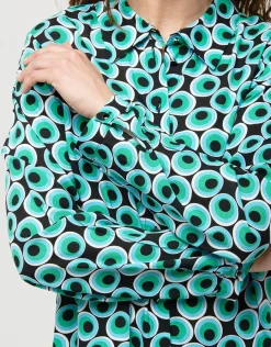 Christine Laure Chemisiers & Blouses|Hauts*Chemisier vert noir pop