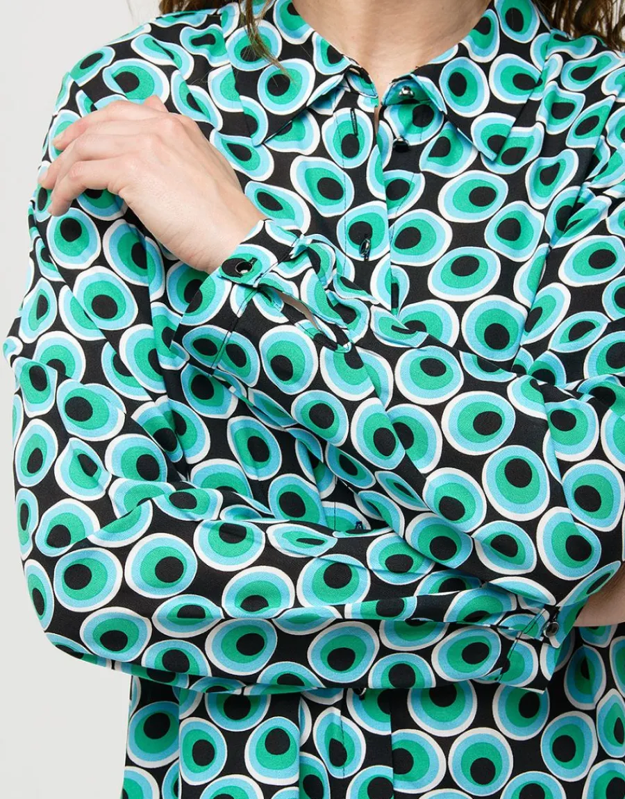 Christine Laure Chemisiers & Blouses|Hauts*Chemisier vert noir pop