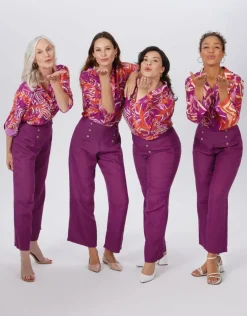 Christine Laure Chemisiers & Blouses|Hauts*Chemisier violet coton