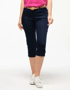 Christine Laure Pantacourts|Pantalons*Corsaire coton bleu