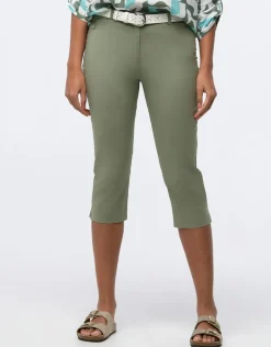 Christine Laure Pantacourts|Pantalons*Corsaire coton kaki