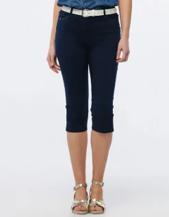 Christine Laure Pantacourts|Pantalons*Corsaire coton marine