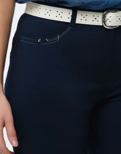 Christine Laure Pantacourts|Pantalons*Corsaire coton marine