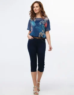 Christine Laure Pantacourts|Pantalons*Corsaire coton marine