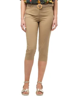 Christine Laure Pantacourts|Pantalons*Corsaire coton taupe