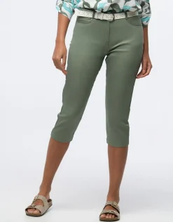 Christine Laure Pantacourts|Pantalons*Corsaire coton vert