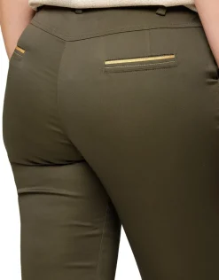 Christine Laure Pantacourts*Corsaire coton vert kaki