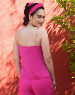 Christine Laure T-shirts|Hauts*Débardeur chic satin rose