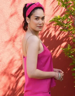 Christine Laure T-shirts|Hauts*Débardeur chic satin rose