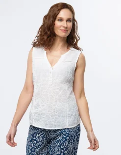 Christine Laure T-shirts|Chemisiers & Blouses*Débardeur coton brodé