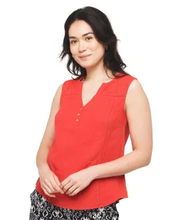 Christine Laure T-shirts|Hauts*Débardeur rouge coton