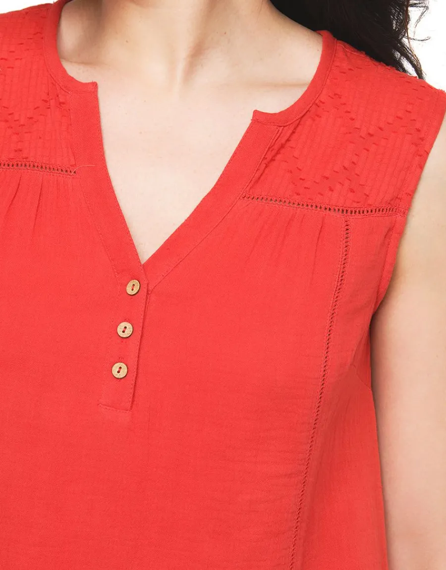 Christine Laure T-shirts|Hauts*Débardeur rouge coton