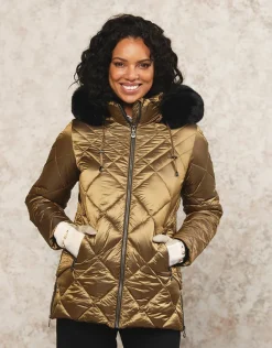 Christine Laure Doudounes|Parkas*Doudoune mordoré kaki