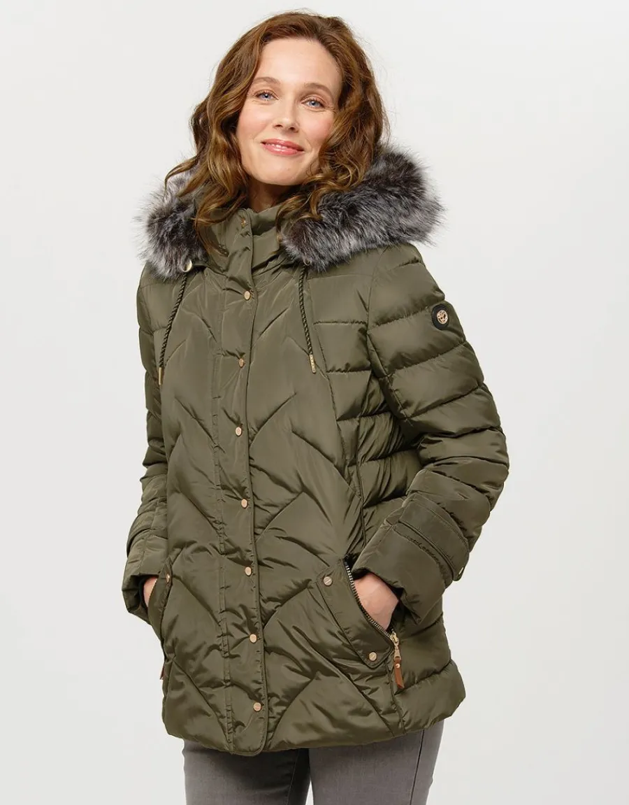 Christine Laure Doudounes|Parkas*Doudoune vert kaki