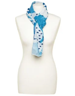 Christine Laure Foulards|Accessoires*Foulard bleu feuillages