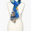 Christine Laure Foulards|Accessoires*Foulard bleu fleuri