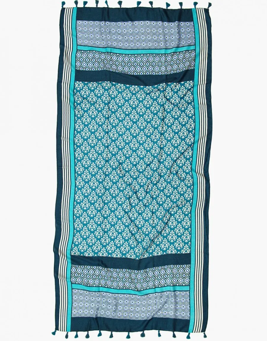 Christine Laure Foulards|Accessoires*Foulard bleu imprimé