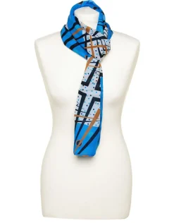 Christine Laure Foulards|Accessoires*Foulard bleu imprimé