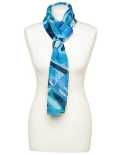 Christine Laure Foulards|Accessoires*Foulard bleu imprimé
