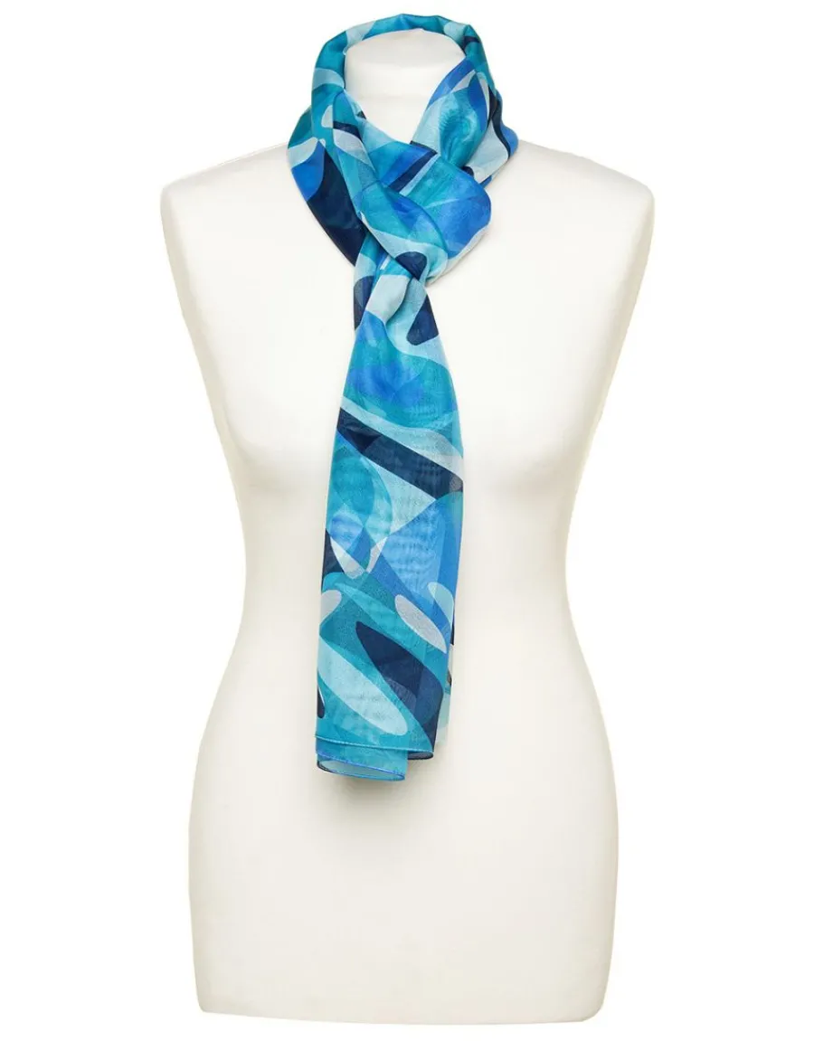 Christine Laure Foulards|Accessoires*Foulard bleu imprimé