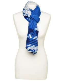 Christine Laure Foulards|Accessoires*Foulard bleu imprimé