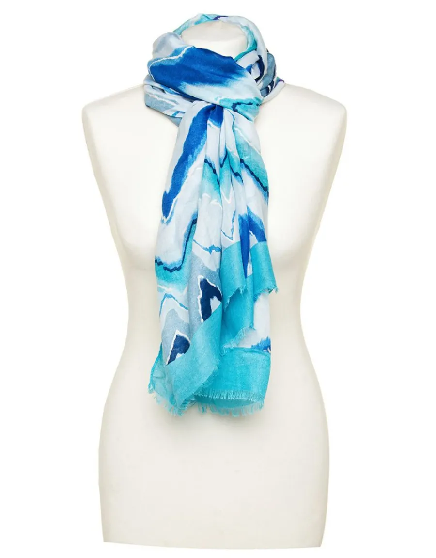 Christine Laure Foulards|Accessoires*Foulard bleu imprimé