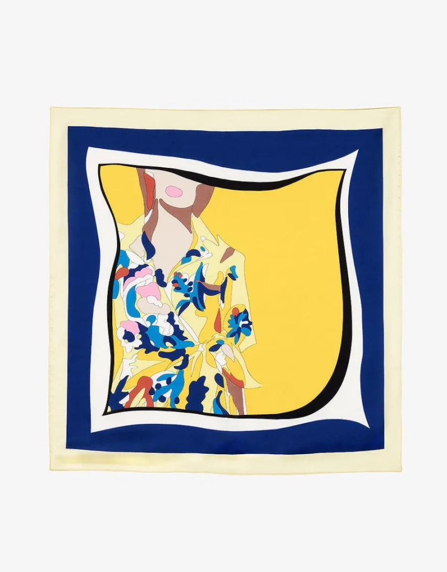 Christine Laure Foulards|Accessoires*Foulard carré jaune bleu