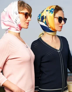 Christine Laure Foulards|Accessoires*Foulard carré jaune bleu