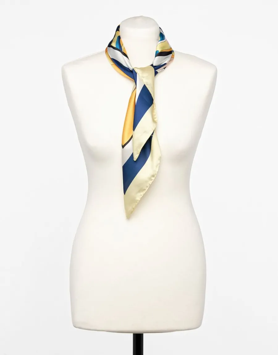 Christine Laure Foulards|Accessoires*Foulard carré jaune bleu