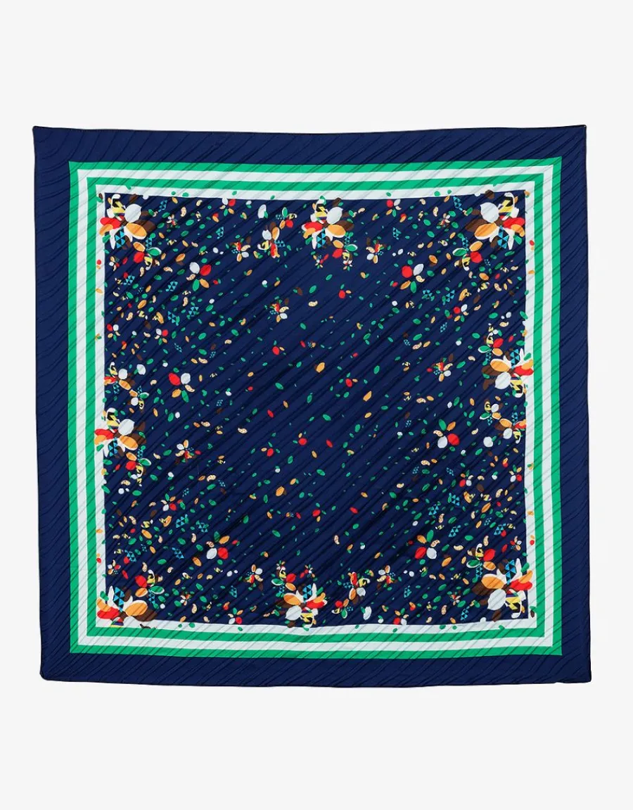 Christine Laure Foulards|Accessoires*Foulard carré plissé bleu